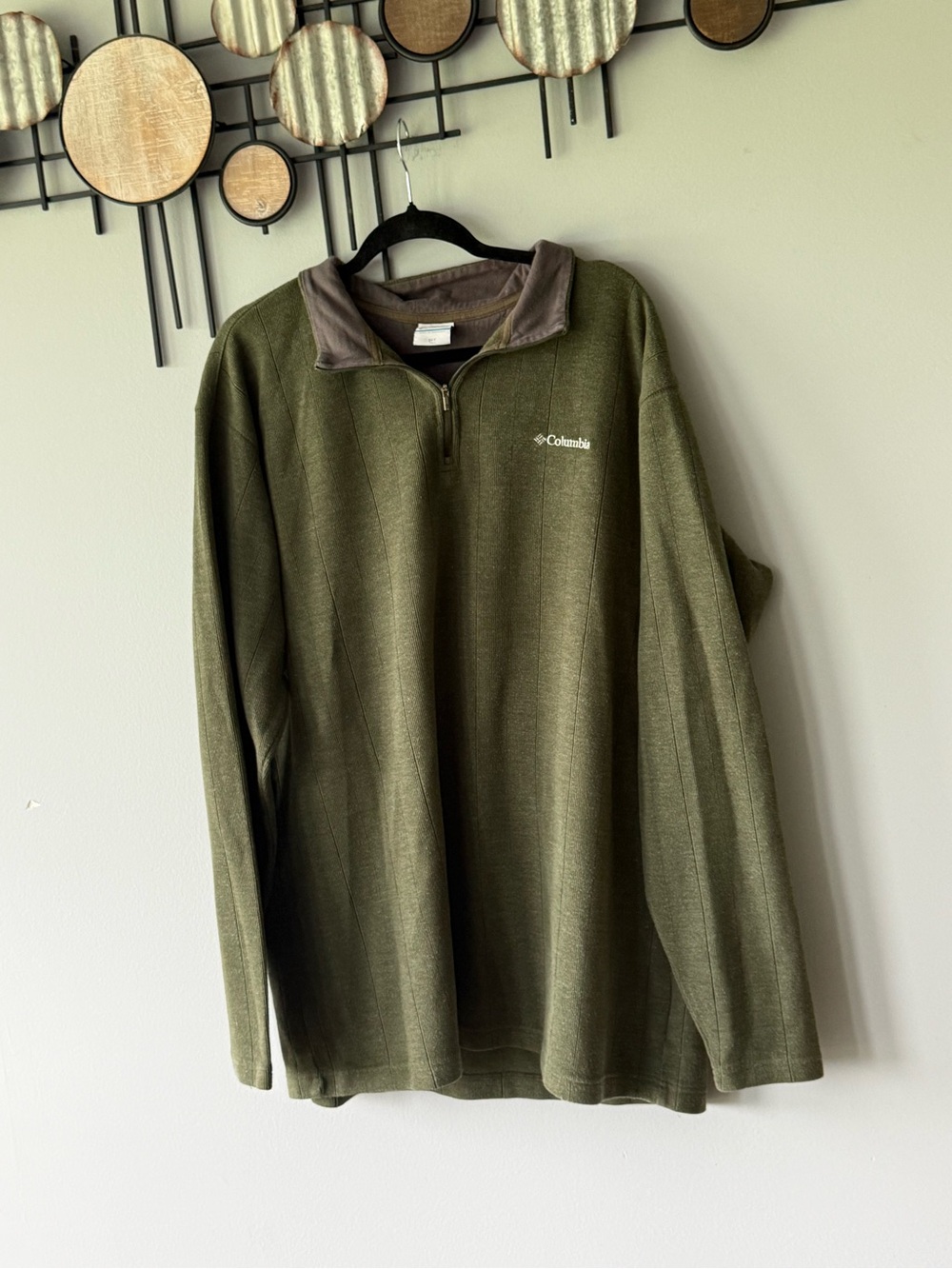 Columbia Men's Zip Up Sweater - Olive Green